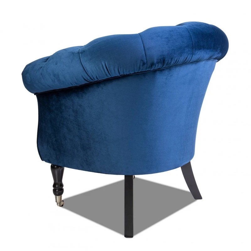 Фотьойл Честърфийлд Людовик, синьо кадифе